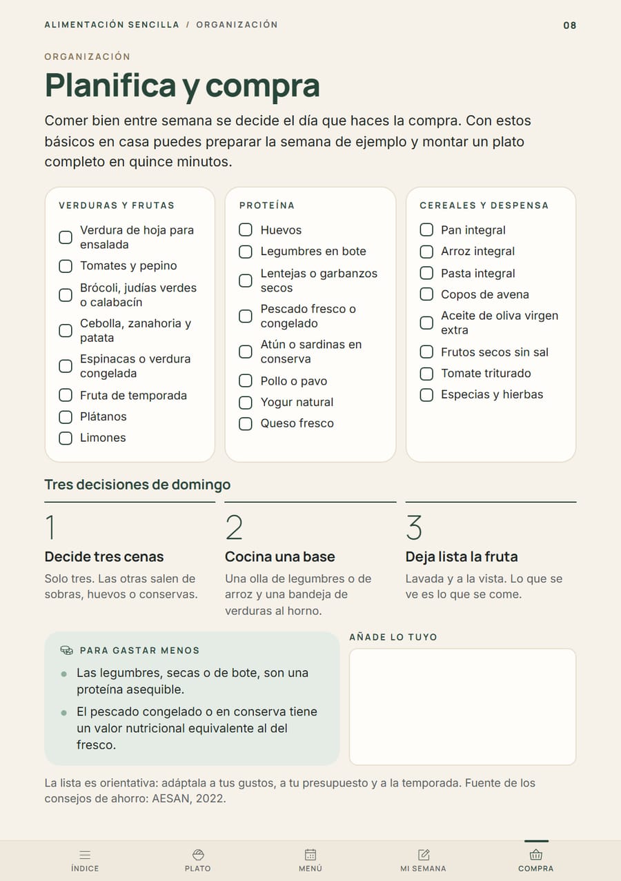 Página del producto: Planifica y compra